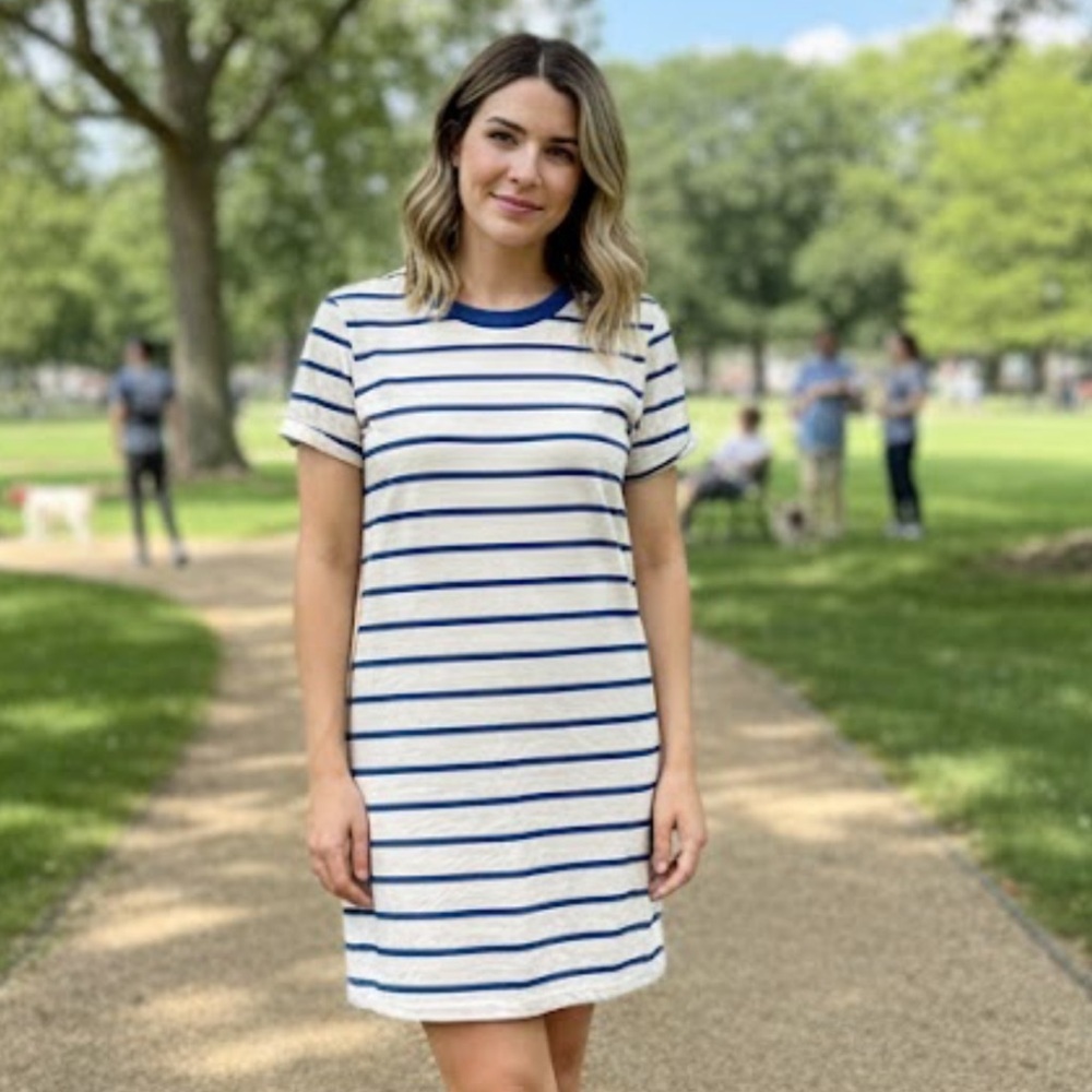 Stateside Blue and White Casual Dress